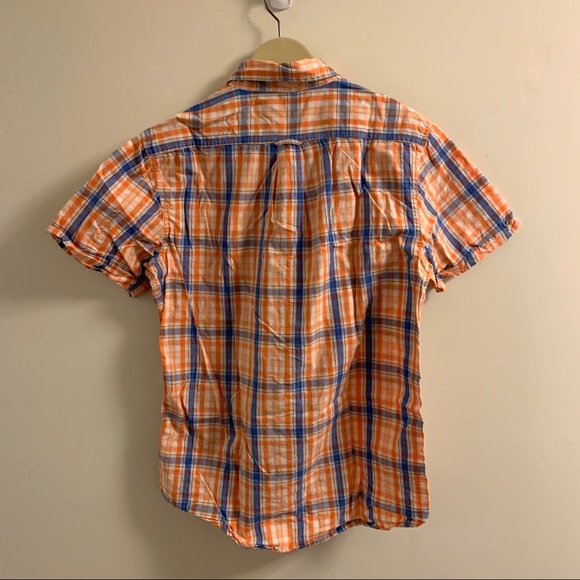 Button up short sleeve shirt - orange gingham - Picture 7 of 7